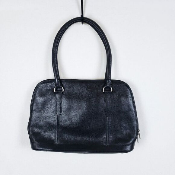Ellington Satchel Tote Bag Black Leather Structured Retro 90s Minimalist City - Picture 2 of 11